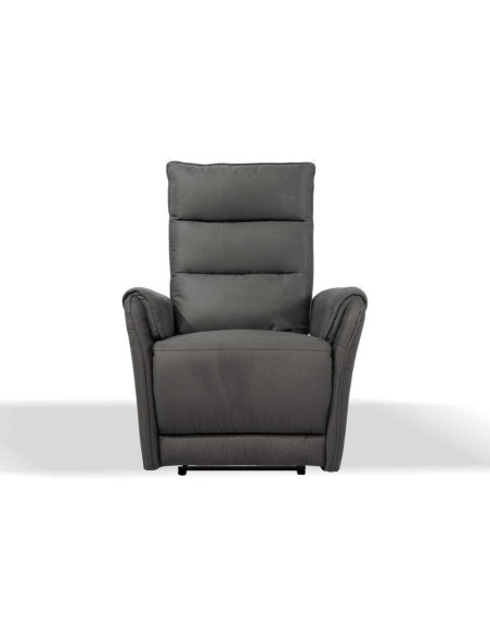 Poltrona Thun recliner elettrico effetto nabuk grigio - Kallea