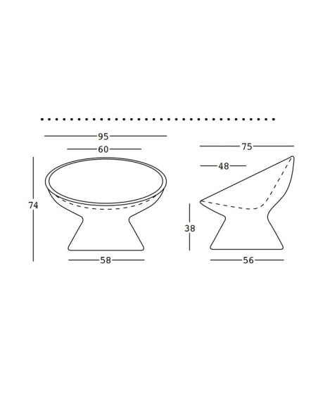 Set completo Plust con poltrona e tavolino serie Fade interno esterno in polietilene - Bianco - Kallea