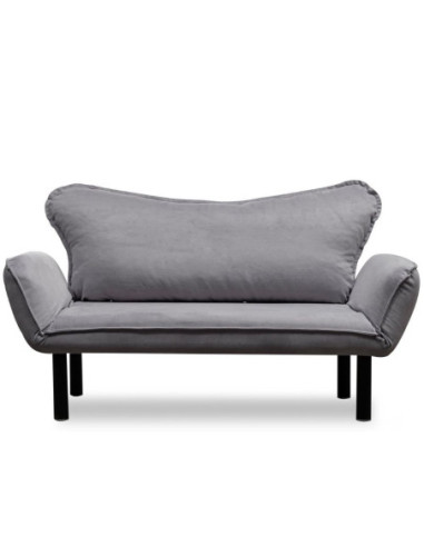 Divano Chatto grigio 2 posti con braccioli reclinabili - Kallea