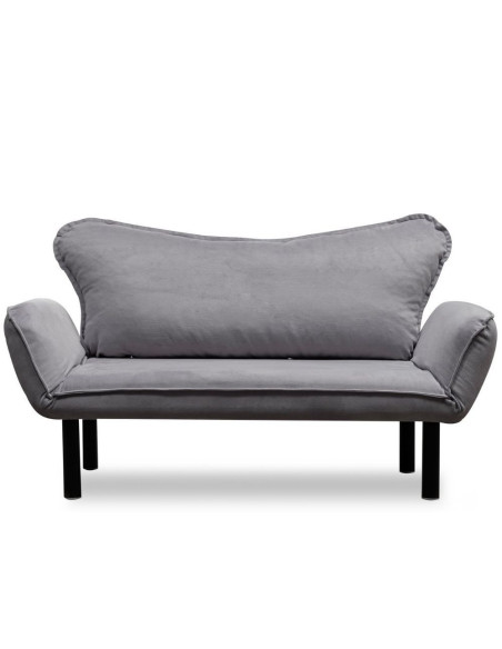 Divano Chatto grigio 2 posti con braccioli reclinabili - Kallea