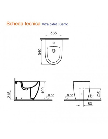 Set sanitari bagno Vitra serie Sento vaso bidet e coprisedile slim duroplast bianco lucido *Prodotto in esposizione - Kallea