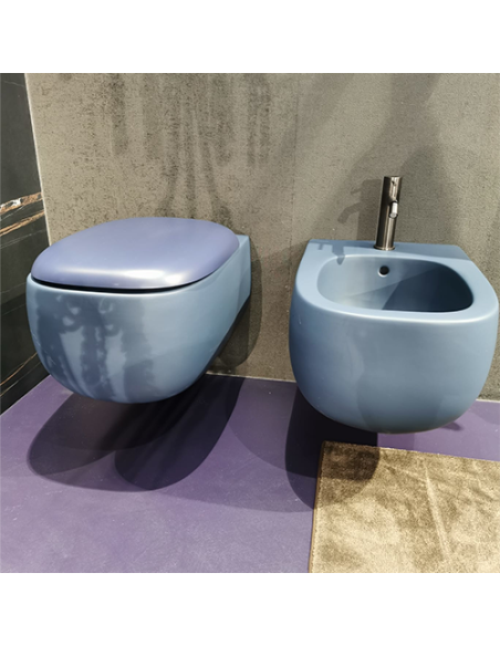 Set sanitari bagno Valdama serie Seed vaso bidet e coprisedile soft-close oceano opaco *Prodotto in esposizione - Kallea