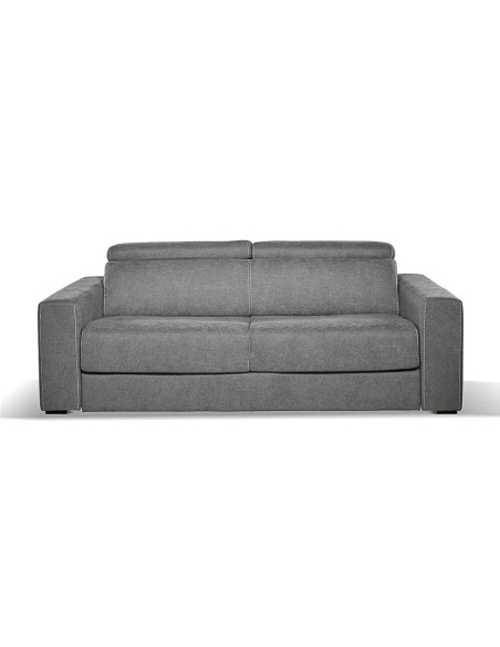 Divano letto Crien 3 posti con poggiatesta reclinabili colore Penelope 22 grigio - Kallea