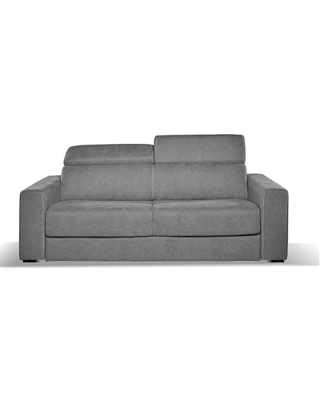 Divano letto Crien 3 posti con poggiatesta reclinabili colore Penelope 22 grigio - Kallea