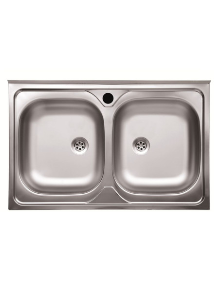 Lavello appoggio 80x50 50 series 2 vasche n214 - Kallea