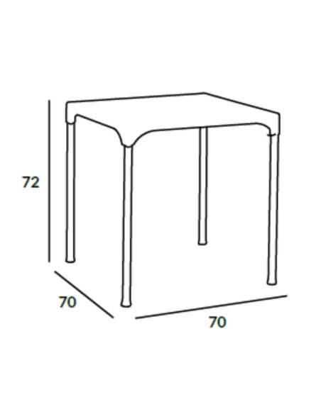 Tavolo Prime polipropilene bianco quadrato 70x70 - Kallea