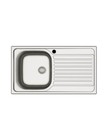 Lavello incasso cucina MP861VDX acciaio 86x50 cm una vasca e gocciolatoio destro - Kallea