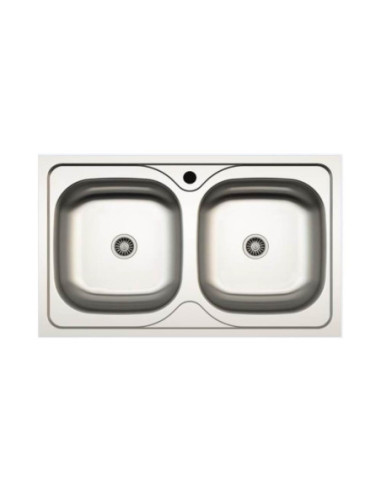 Lavello incasso cucina MP862V acciaio 86x50 cm due vasche - Kallea