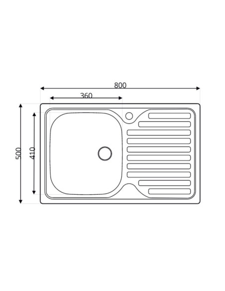 Lavello appoggio 80x50 SA216 1 vasca e gocciolatoio destro - Kallea