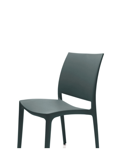 Sedia Curtis polipropilene grigio metal design ergonomico - Kallea