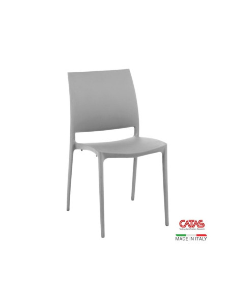 Sedia Curtis polipropilene grigio metal design ergonomico - Kallea