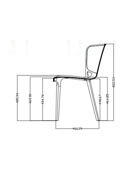 Sedia Logan polipropilene grigio metal schienale avvolgente traforato - Kallea