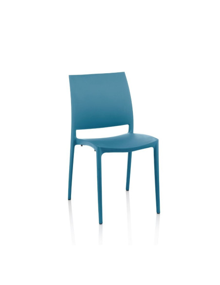 Sedia Curtis polipropilene blu petrolio design ergonomico - Kallea