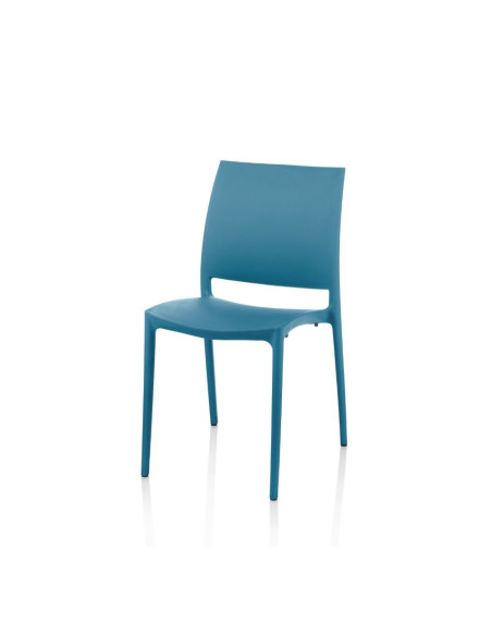 Sedia Curtis polipropilene blu petrolio design ergonomico - Kallea