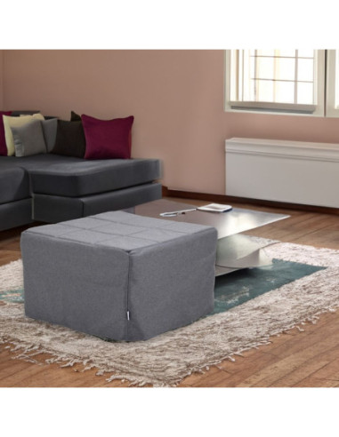 Pouf letto singolo pieghevole Vega tessuto colore grigio - Kallea