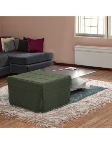 Pouf letto singolo pieghevole Vega tessuto colore verde scuro - Kallea