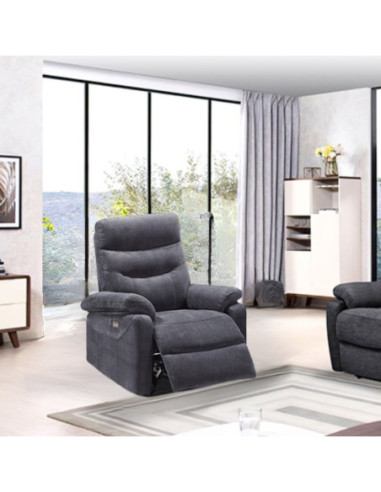 Poltrona Brienz recliner elettrico grigio scuro - Kallea