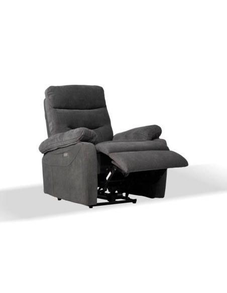 Poltrona Brienz recliner elettrico grigio scuro - Kallea