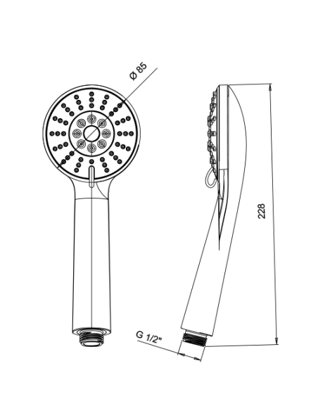 Doccetta Jacuzzi serie Flash anticalcare in ABS 3 getti art. 1291140AC00 cromato - Kallea