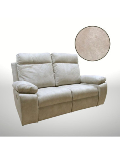 Divano Milano 2 posti 2 recliner manuali beige - Kallea