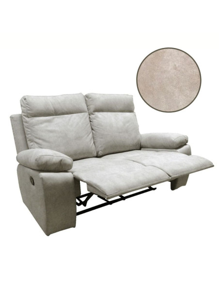 Divano Milano 2 posti 2 recliner manuali beige - Kallea