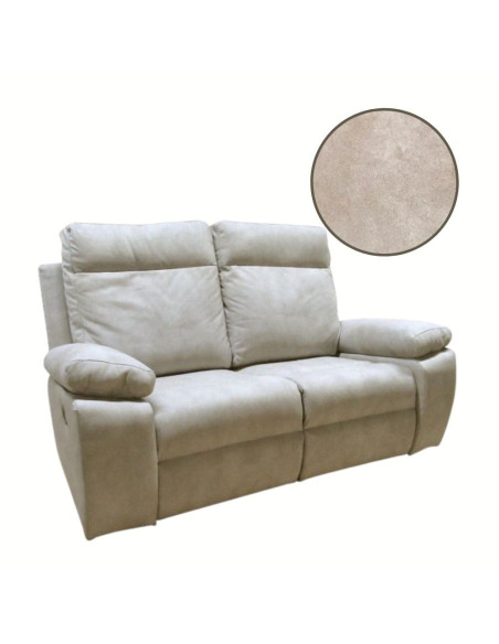 Divano Milano 2 posti 2 recliner manuali beige - Kallea