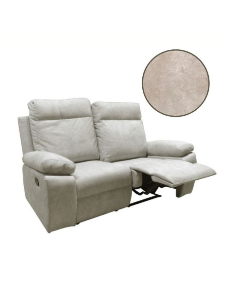 Divano Milano 2 posti 2 recliner manuali beige - Kallea