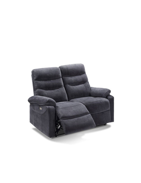 Divano 2 posti Brienz 2 recliner elettrici grigio scuro - Kallea