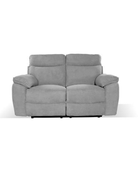 Divano recliner Boston 2 posti elettrico in tessuto giulia 9713 grigio - Kallea