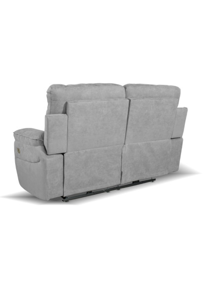 Divano recliner Boston 2 posti elettrico in tessuto giulia 9713 grigio - Kallea