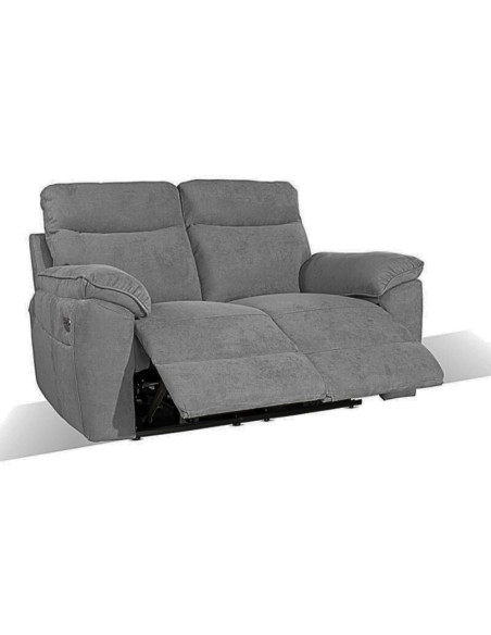 Divano recliner Boston 2 posti manuale in tessuto barrel 90 grigio - Kallea