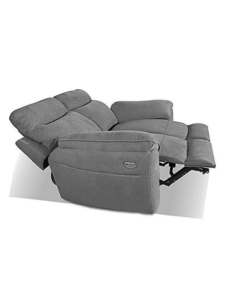 Divano recliner Boston 2 posti manuale in tessuto barrel 90 grigio - Kallea