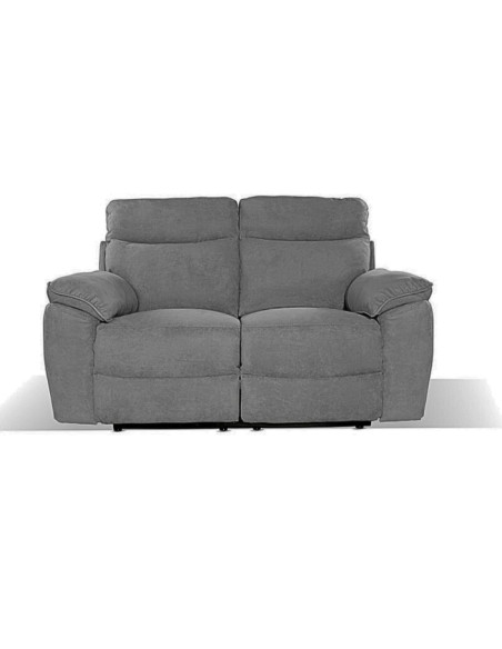 Divano recliner Boston 2 posti manuale in tessuto barrel 90 grigio - Kallea