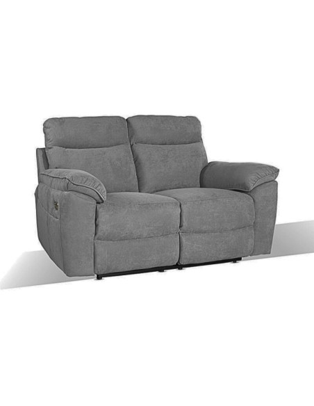 Divano recliner Boston 2 posti manuale in tessuto barrel 90 grigio - Kallea