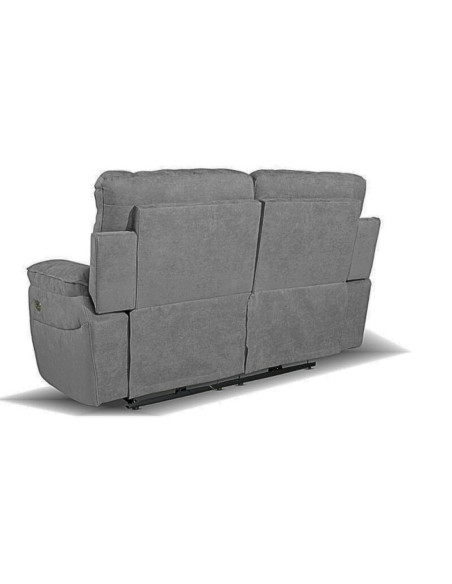 Divano recliner Boston 2 posti manuale in tessuto barrel 90 grigio - Kallea