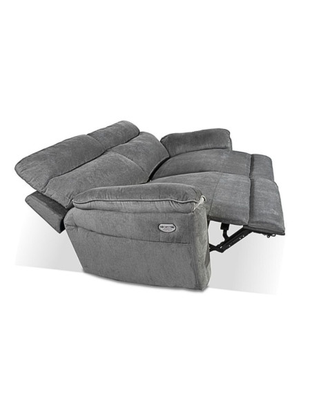 Divano recliner Boston 3 posti manuale in tessuto barrel 90 grigio - Kallea