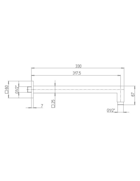 Set soffione doccia quadro Jacuzzi da 30 cm in acciaio inox ultrapiatto e braccio doccia quadro da 33 cm cromato - Kallea