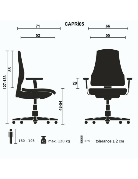 Poltrona ufficio Capri nera - Kallea