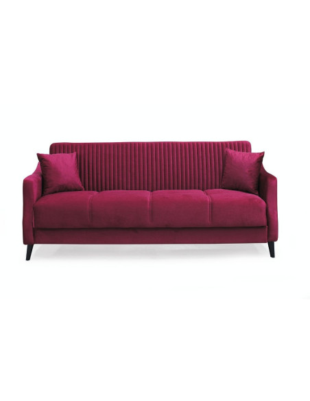 Divano letto contenitore Montana 3 posti colore bordeaux - Kallea