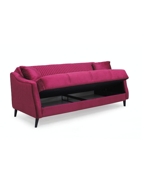 Divano letto contenitore Montana 3 posti colore bordeaux - Kallea