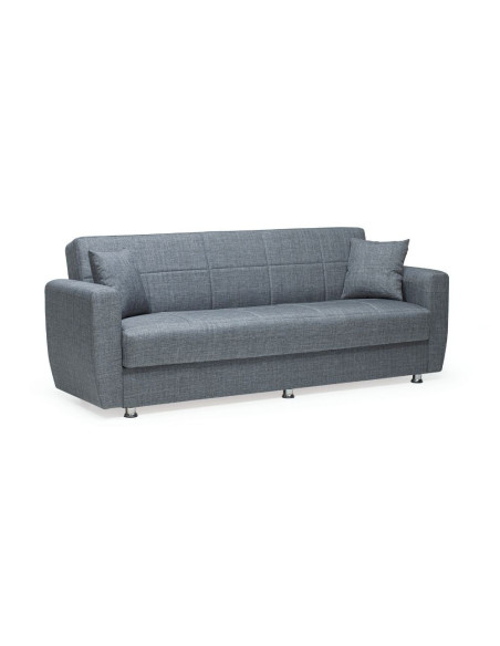 Divano letto con contenitore Rotterdam grigio 228x90x89H - Kallea