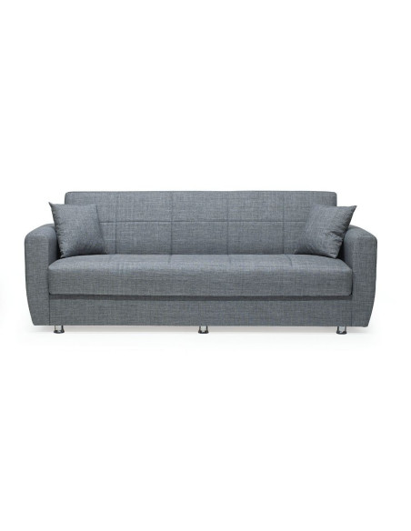 Divano letto con contenitore Rotterdam grigio 228x90x89H - Kallea