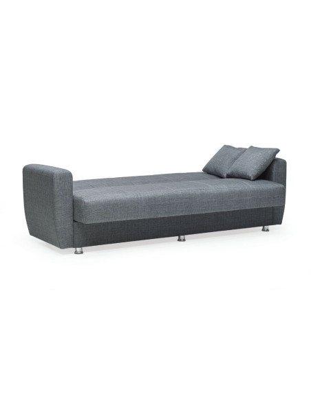 Divano letto con contenitore Rotterdam grigio 228x90x89H - Kallea