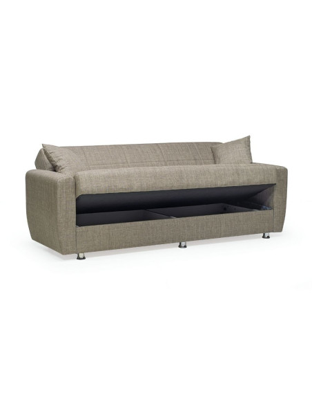 Divano letto con contenitore Rotterdam tortora 228x90x89H - Kallea