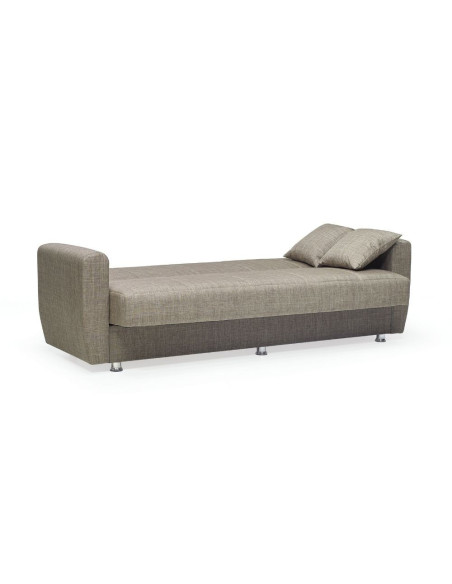 Divano letto con contenitore Rotterdam tortora 228x90x89H - Kallea