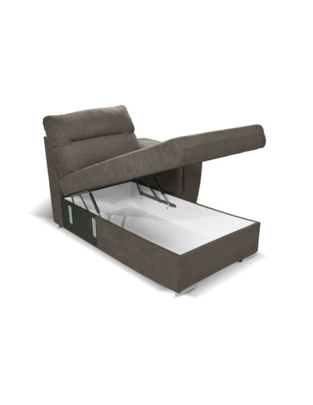 Divano angolare Washington con letto e 2 contenitori in tessuto khaki Enjoy 09 - Kallea