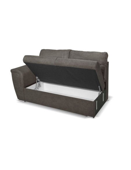 Divano angolare Washington con letto e 2 contenitori in tessuto khaki Enjoy 09 - Kallea