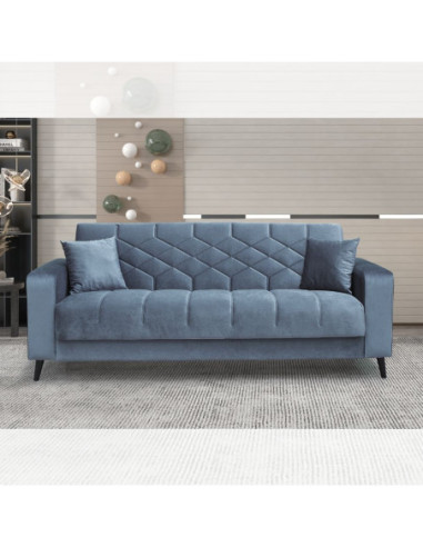 Divano letto contenitore Columbia 3 posti colore grigio - Kallea