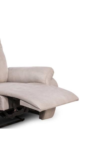 Poltrona Dallas recliner manuale in tessuto Ranger 10 silver - Kallea