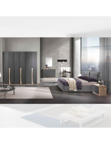 Camera da letto Kopet noce grigio letto contenitore Fiocco - Kallea